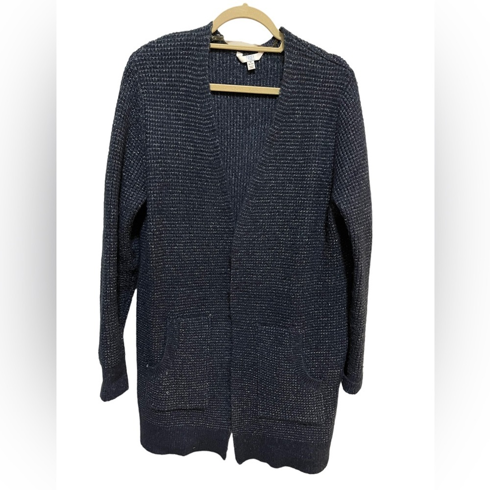 Time and Tru - Navy Blue wrap cardigan - size M (8-10)